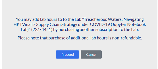 click proceed to top up a lab